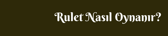 Rulet Oyunu Oynama Adımları
